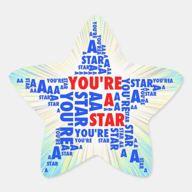 Cool You're A Star Typography Stickers (Front)