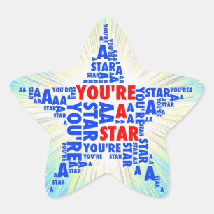 Cool You're A Star Typography Stickers