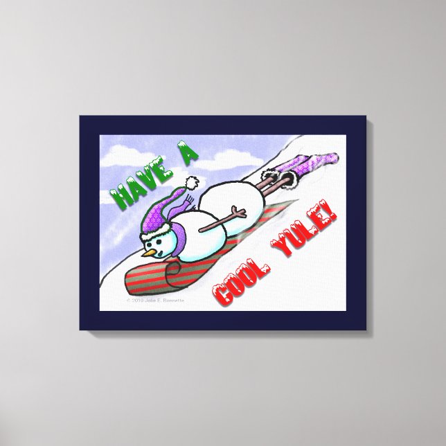 Cool Yule Snowman Wrapped Canvas (Front)