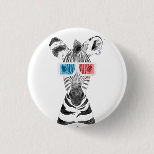 Cool Zebra   3 Cm Round Badge