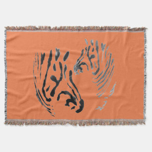 Cool Zebra Animal Print Monochrome Throw Blanket