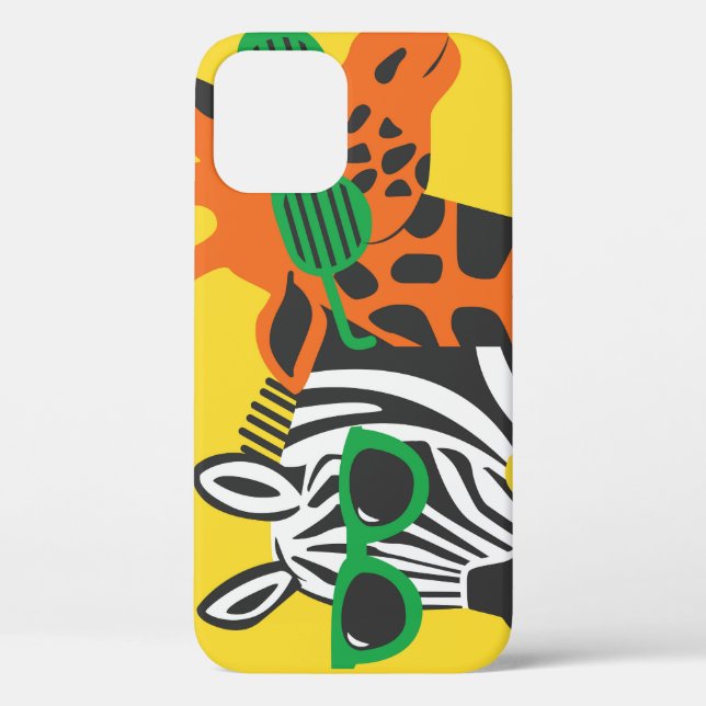 Cool Zebra Giraffe Cartoon Illustration Case-Mate iPhone Case (Back)