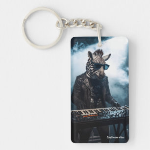 Cool Zebra Keyboard Player Synth Rock Stage Keycha Key Ring