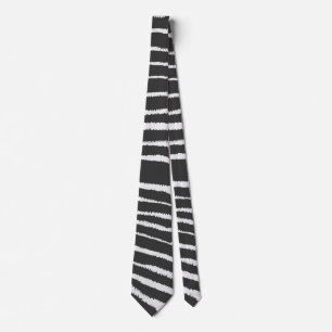 Cool Zebra Print Striped Tie