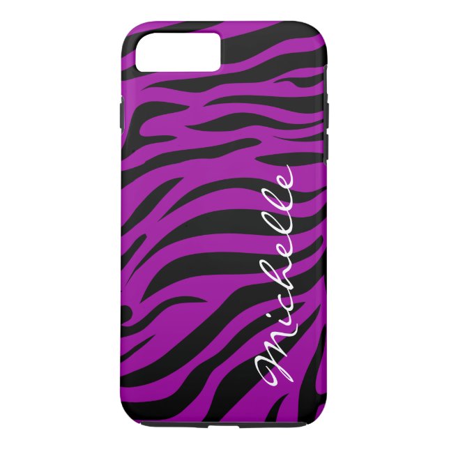 Cool Zebra Stripes Monogram Case-Mate iPhone Case (Back)