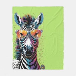 Cool Zebra Vibes Fleece Blanket