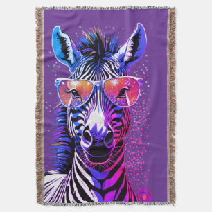 Cool Zebra Vibes Throw Blanket