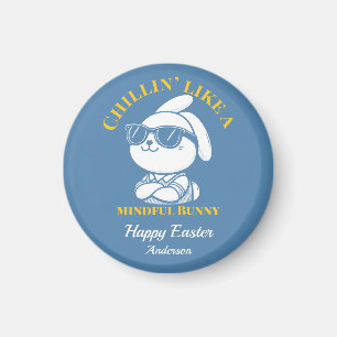 Cool Zen Bunny Personalised Easter Magnet