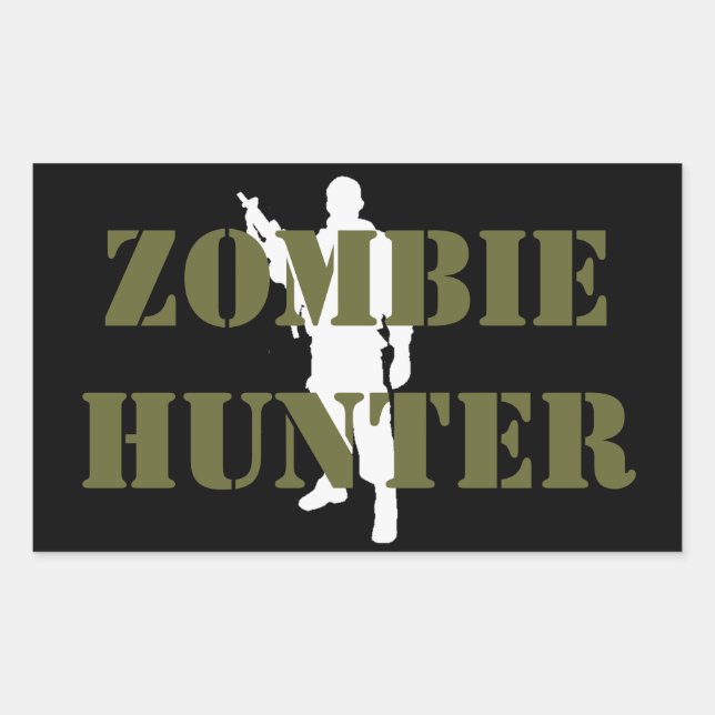 Cool ZOMBIE HUNTER Rectangular Sticker (Front)