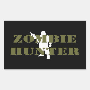 Cool ZOMBIE HUNTER Rectangular Sticker