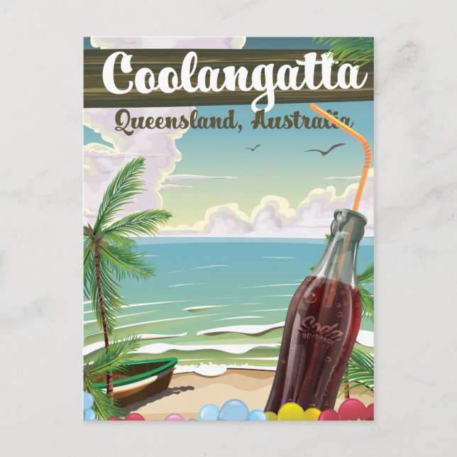 Coolangatta Australia vintage travel poster Postcard (Front)