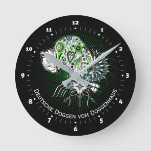 Coole Dogge mit individueller Aufschrift Round Clock