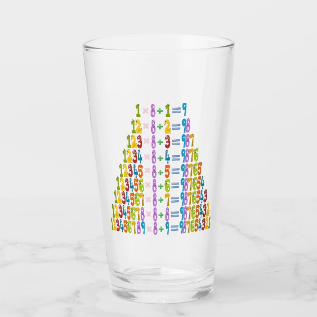 Cooler Funny Maths Equations Glass Cup (Front)
