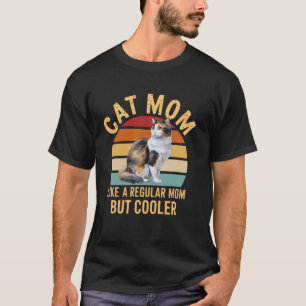 Cooler Than a Regular Mum Funny Retro Calico Cat M T-Shirt