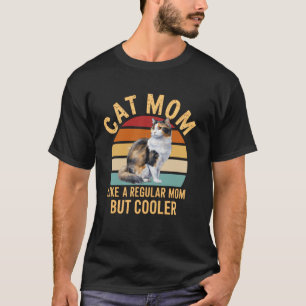 Cooler Than a Regular Mum Funny Retro Calico Cat M T-Shirt