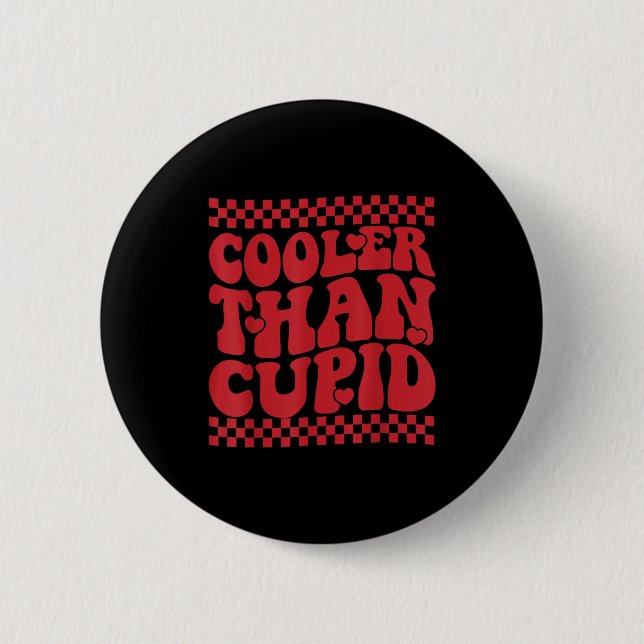 Cooler Than Cud Cute Valentine's Day Kids Boys Gir 6 Cm Round Badge (Front)
