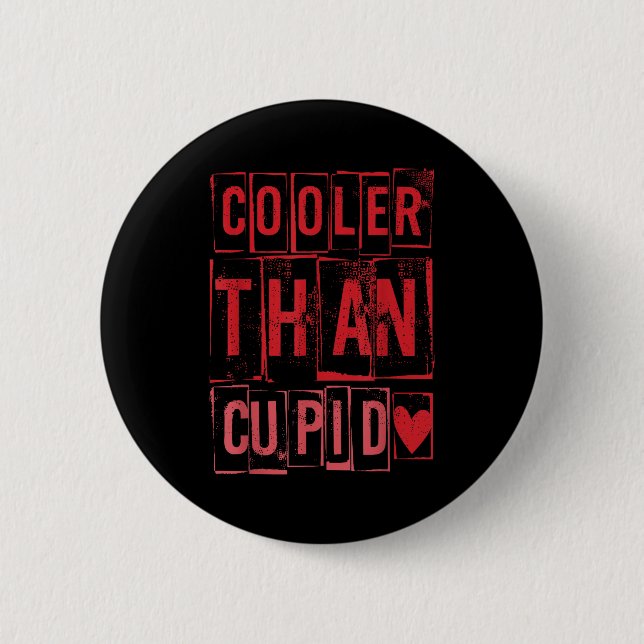 Cooler Than Cud Cute Valentine's Day Kids Boys Gir 6 Cm Round Badge (Front)