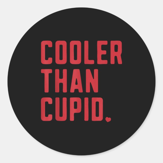 Cooler Than Cud Cute Valentine's Day Kids Boys Gir Classic Round Sticker (Front)