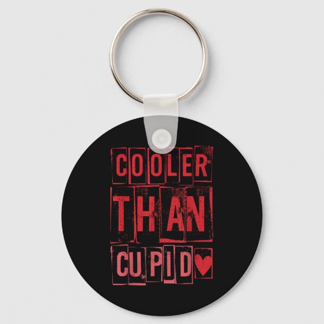 Cooler Than Cud Cute Valentine's Day Kids Boys Gir Key Ring (Front)