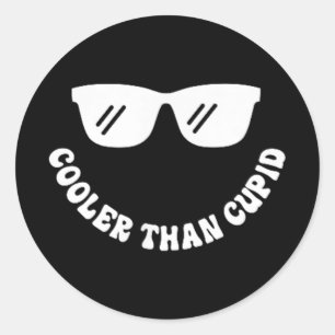 Cooler Than Cupid - Front And Back, Retro Valentin Classic Round Sticker