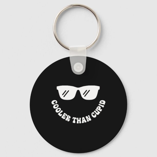 Cooler Than Cupid - Front And Ck, Retro Valentine  Key Ring (Front)