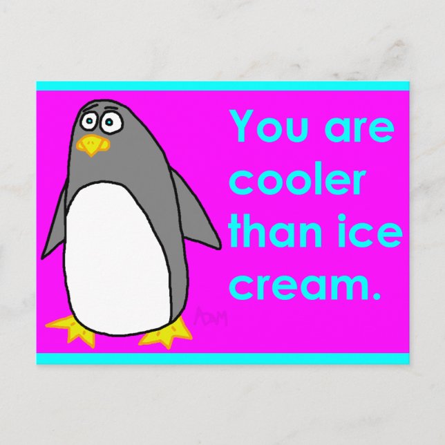 Cooler Than Ice Cream Postcard (Front)