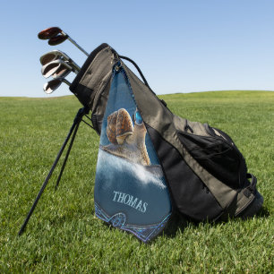 Cooler than the rest, the snowboarding snail.  golf towel