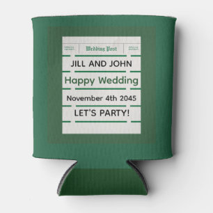 Cooler Wrap Personalised Wedding Newspaper Can