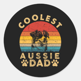 Coolest Aussie Dad Gifts For Men Vintage Aussie Do Classic Round Sticker