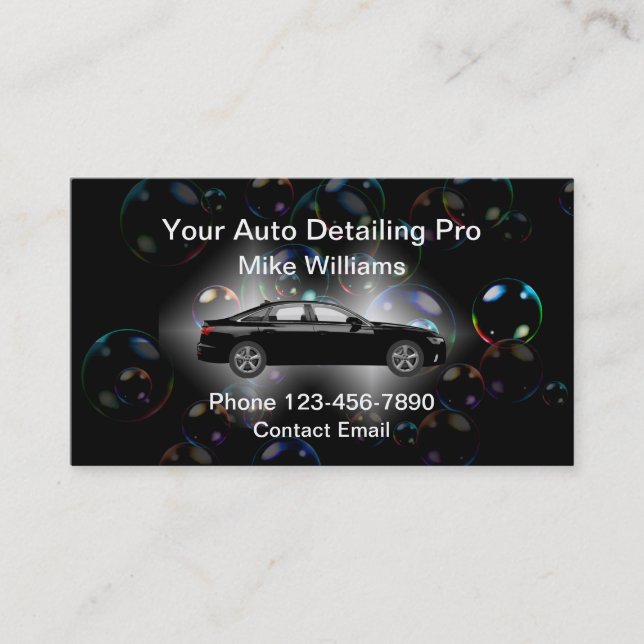 Coolest Auto Detailing Car Wash Business Cards (Front)