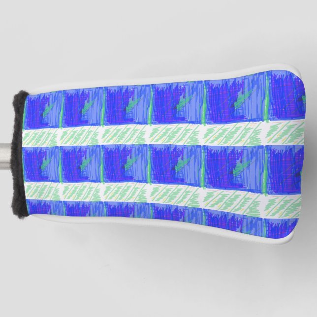 Coolest Blue Nautical Abstract  Golf Head Cover (Front)