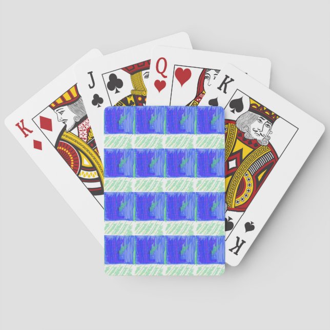 Coolest Blue Nautical Abstract  Playing Cards (Back)
