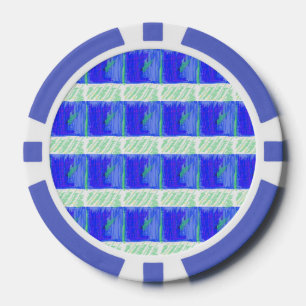 Coolest Blue Nautical Abstract Poker Chips