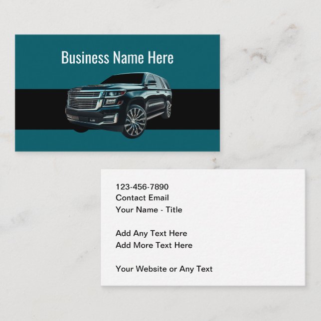 Coolest Bold Modern Uber Driver Appointment Card (Front/Back)