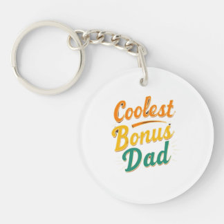 Coolest Bonus Dad Keychain Engraved Heartfelt Gift