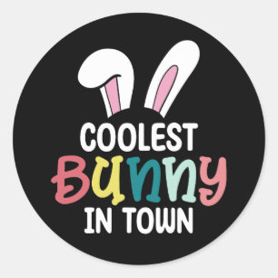Coolest Bunny In Town Easter Bunny Rabbit Classic Round Sticker