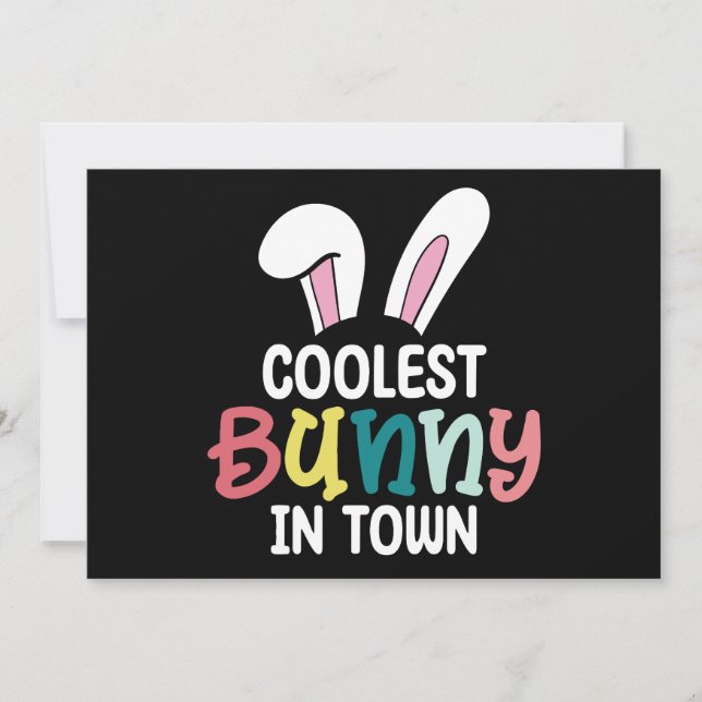 Coolest Bunny In Town Easter Bunny Rabbit Invitation (Front)