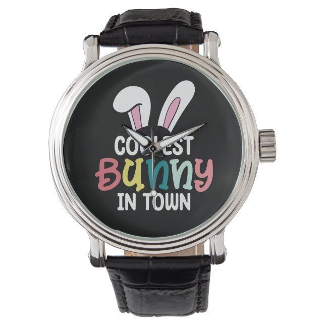 Coolest Bunny In Town Easter Bunny Rabbit Watch (Front)