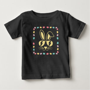 Coolest Bunny with Easter Egg Picture Frame Baby T-Shirt