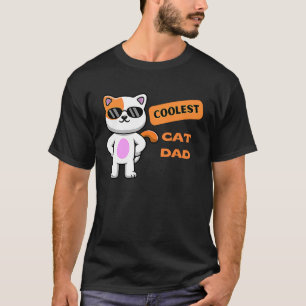 Coolest Cat Dad  Cute Cat Father T-Shirt