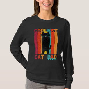 Coolest Cat Dad Ever Retro Distressed T-Shirt