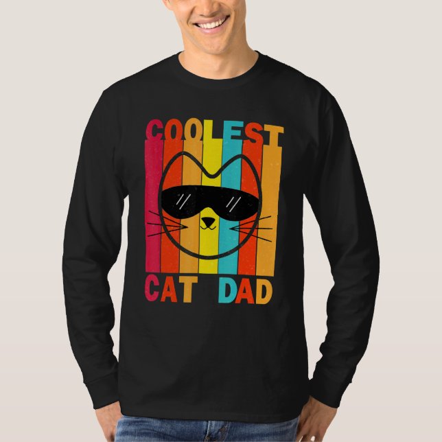 Coolest Cat Dad Retro T-Shirt (Front)