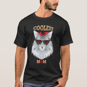 Coolest Cat Mom Norwegian Forest Cat T-Shirt