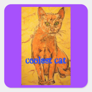 coolest cat square sticker