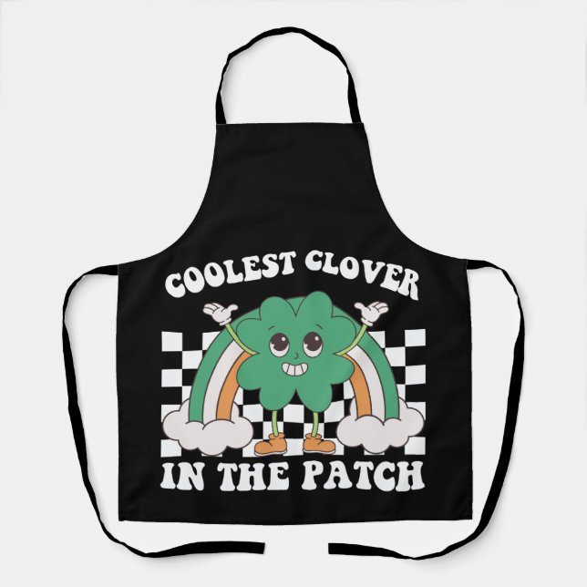 Coolest Clover In The Patch St Patrick's Day Apron (Front)