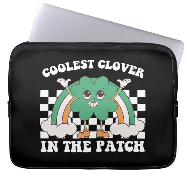 Coolest Clover In The Patch St Patrick's Day Laptop Sleeve (Front)