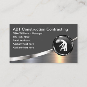 Coolest Construction Contractor Business Cards