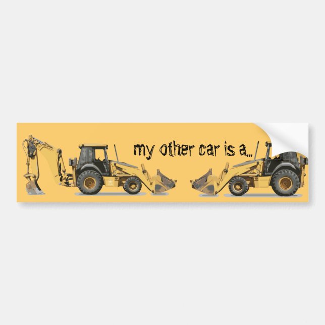 Coolest Construction Excavator Digger Bumper Sticker (Front)