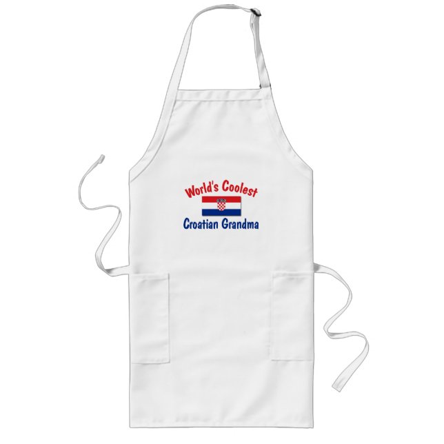 Coolest Croatian Grandma Long Apron (Front)