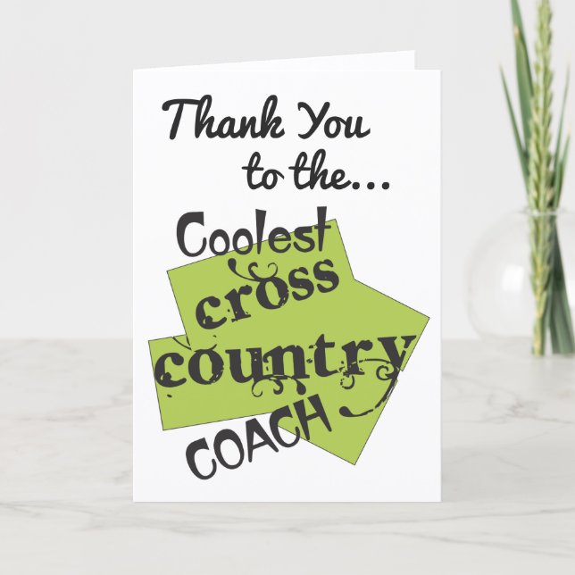 Coolest Cross Country Coach Thank You Card (Front)